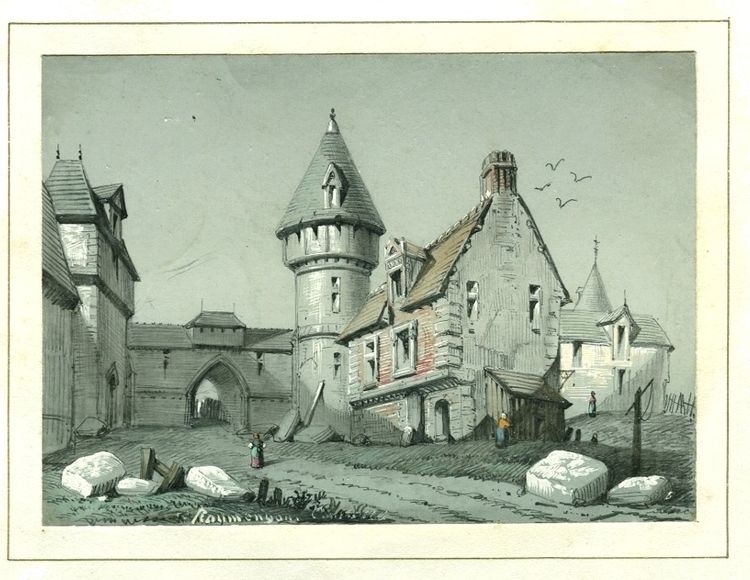 Auguste François ROUMEGOUS (XIX) Animated landscape - Antique original drawing