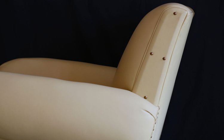 Pair of leather armchairs, 1930's