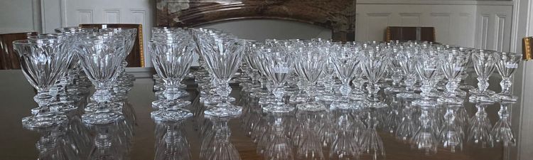 Set of 72 Baccarat Crystal Glasses, Harcourt Model