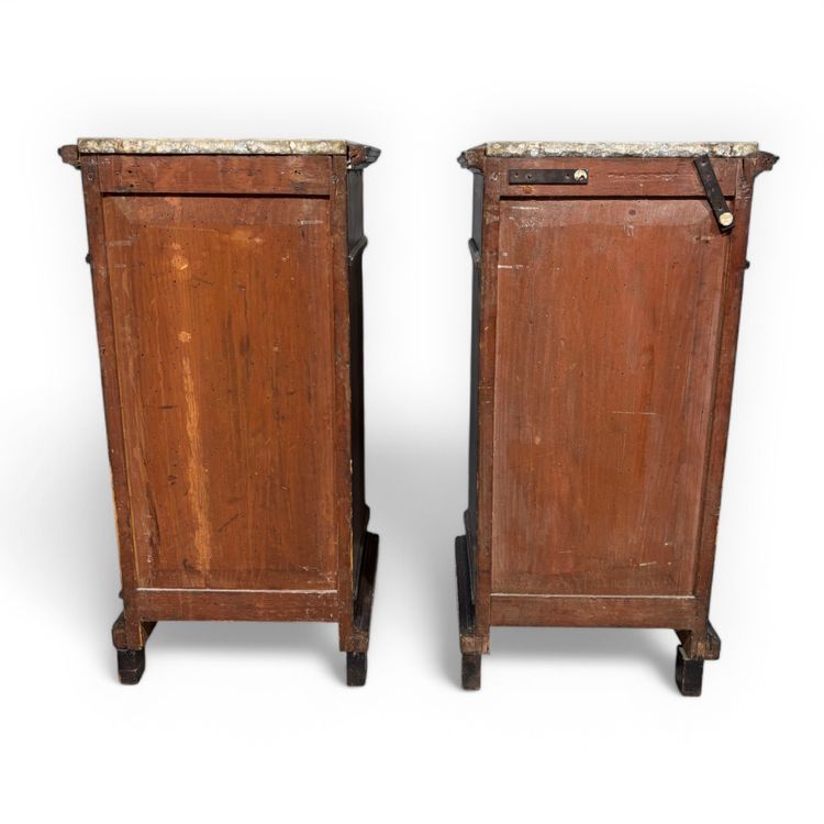 Antique pair of rosewood bedside tables