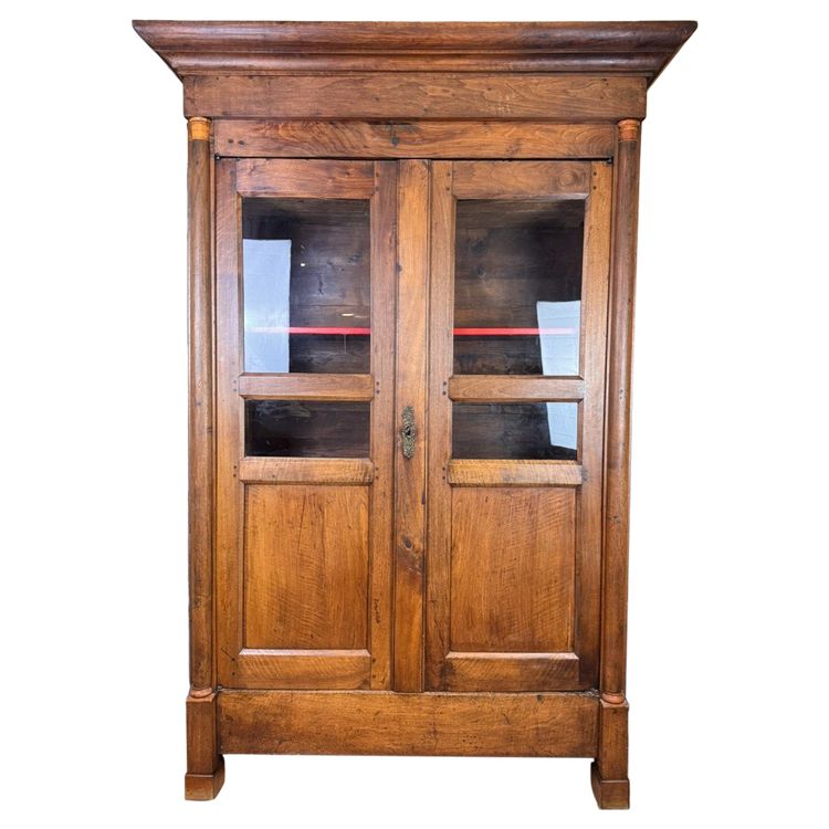 Blond Walnut Empire Period Bookcase