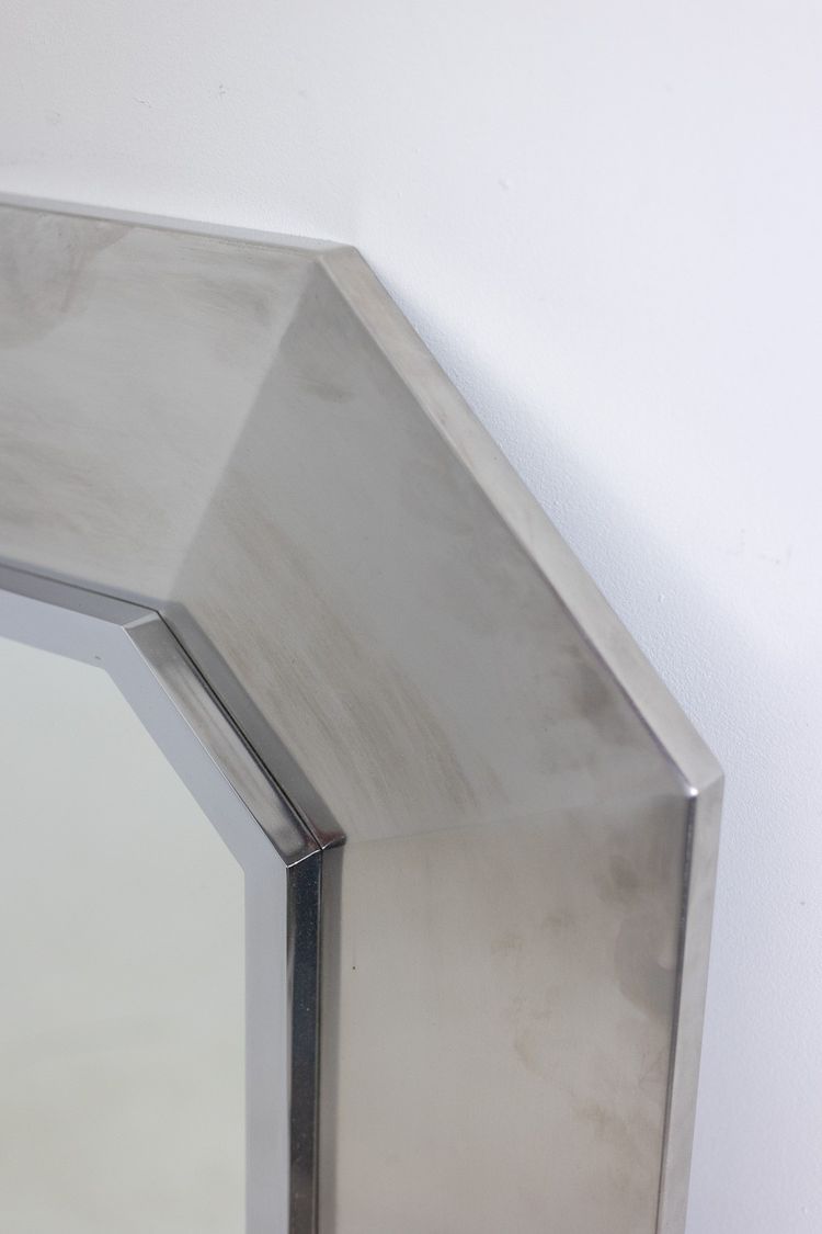 Maison Jansen. Brushed aluminum and metal mirror. Circa 1970. LS6173635Y