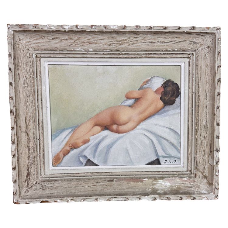 Oil On Canvas Art Deco Period Depicting A Nude Back