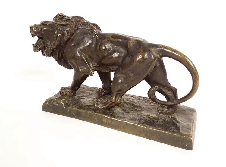 Sculpture Bronze Hippolyte Marius Galy Lion Rugissant Animalier XIXè Siècle