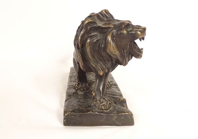 Sculpture Bronze Hippolyte Marius Galy Lion Rugissant Animalier XIXè Siècle