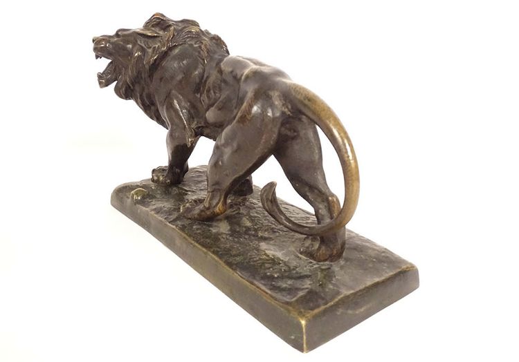 Sculpture Bronze Hippolyte Marius Galy Lion Rugissant Animalier XIXè Siècle