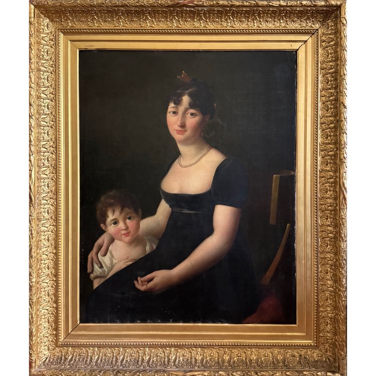 Large portrait of a woman and her child Empire period