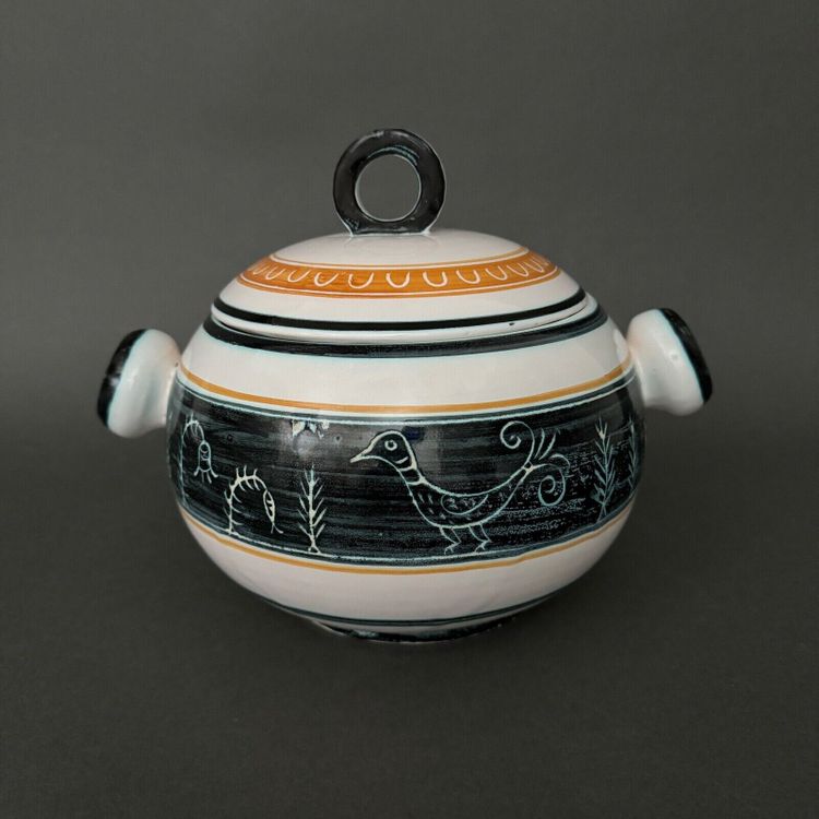 Soup tureen 1960 by Yvon Roy, stylized bird design