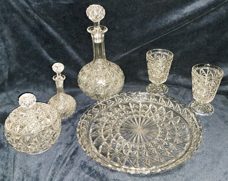 Rare 6-piece Baccarat crystal night service