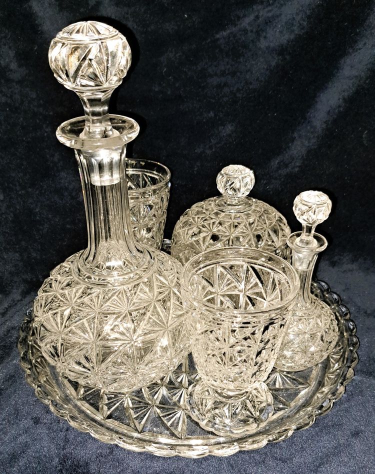 Rare 6-piece Baccarat crystal night service