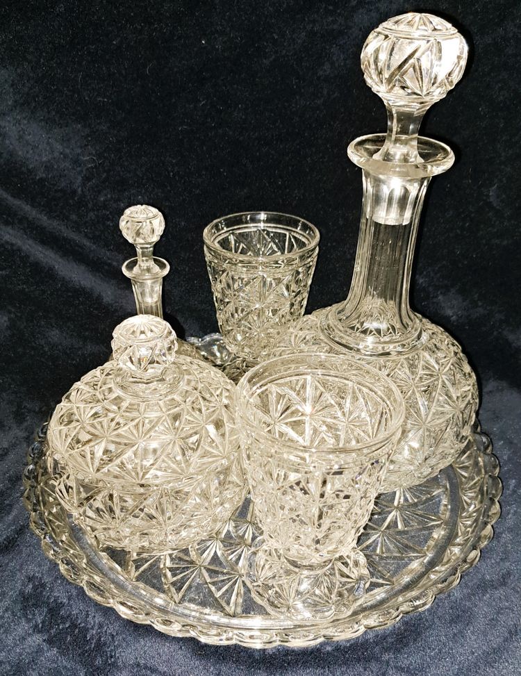 Rare 6-piece Baccarat crystal night service