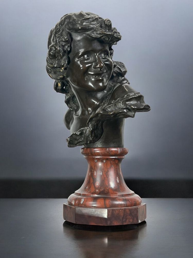 PATINATED BRONZE SIGNED "A.INJALBERT 1845-1933" AND STAMPED BY THE FOUNDRY SIOT PARIS