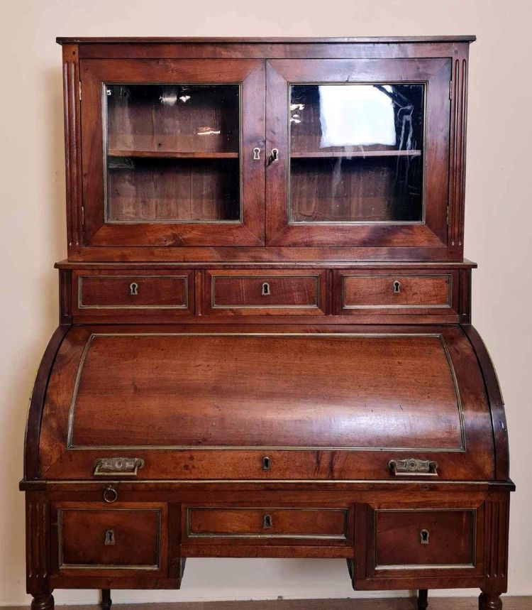 Louis XVI Period Solid Cuban Mahogany Cylinder Desk Circa 1760