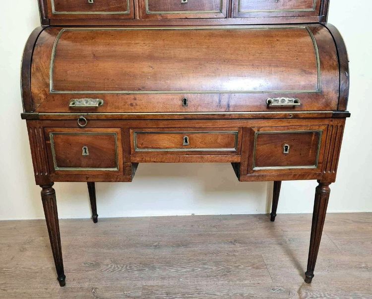 Louis XVI Period Solid Cuban Mahogany Cylinder Desk Circa 1760