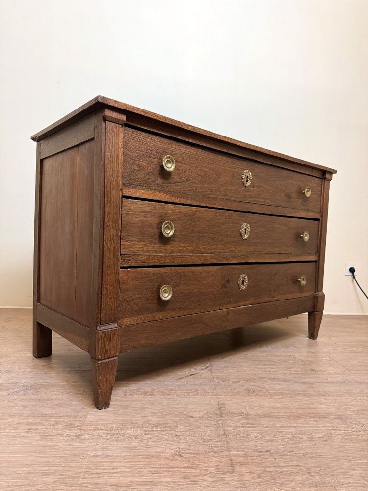 Blond Solid Oak Directoire Period Chest of Drawers