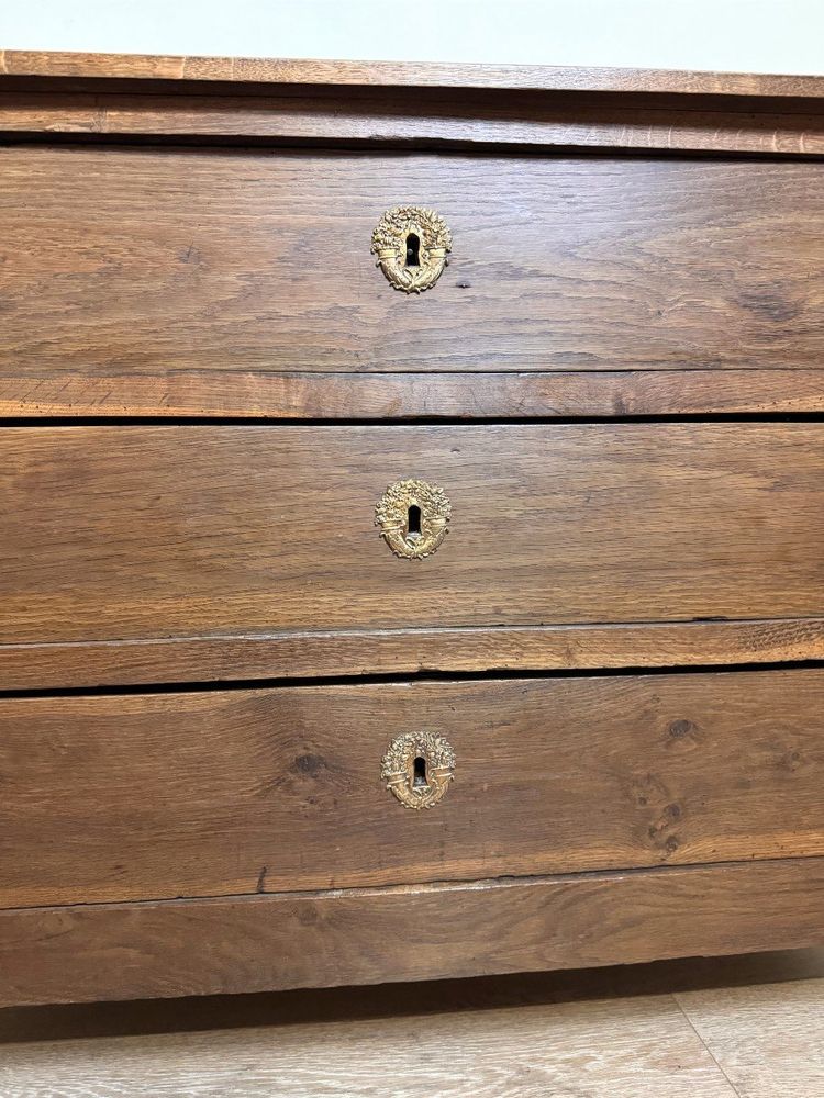 Blond Solid Oak Directoire Period Chest of Drawers