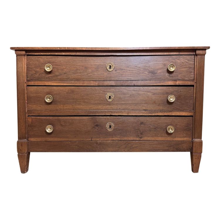 Blond Solid Oak Directoire Period Chest of Drawers