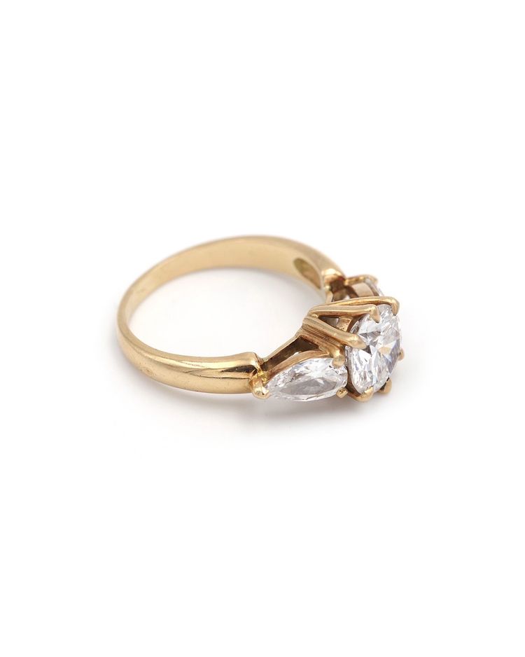 Engagement 2.40 Ct Diamond Ring In 18k Gold, 1.70 Ct Brilliant Cut Diamond , Vintage Jewelry