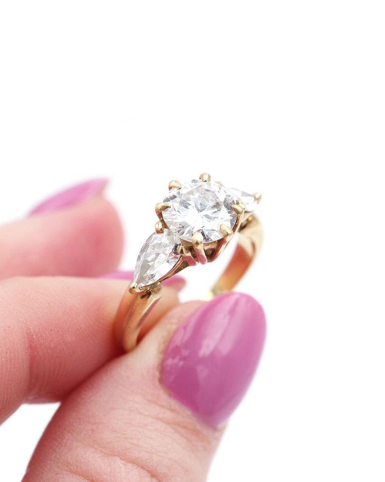 Engagement 2.40 Ct Diamond Ring In 18k Gold, 1.70 Ct Brilliant Cut Diamond , Vintage Jewelry