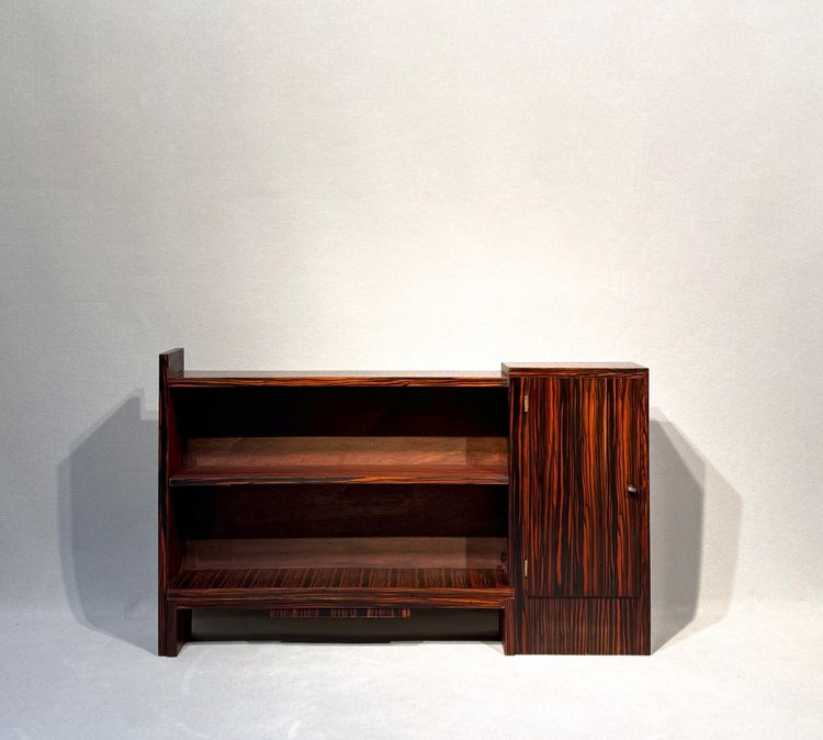 Macassar ebony Art Deco low bookcase