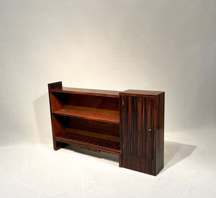 Macassar ebony Art Deco low bookcase