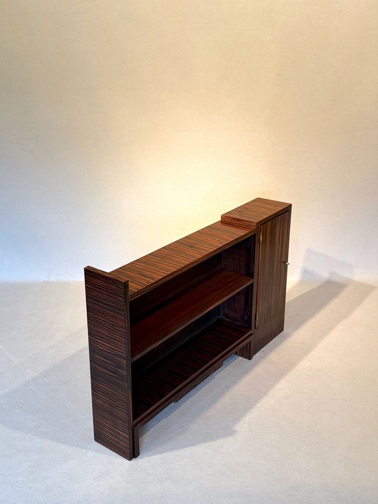 Macassar ebony Art Deco low bookcase