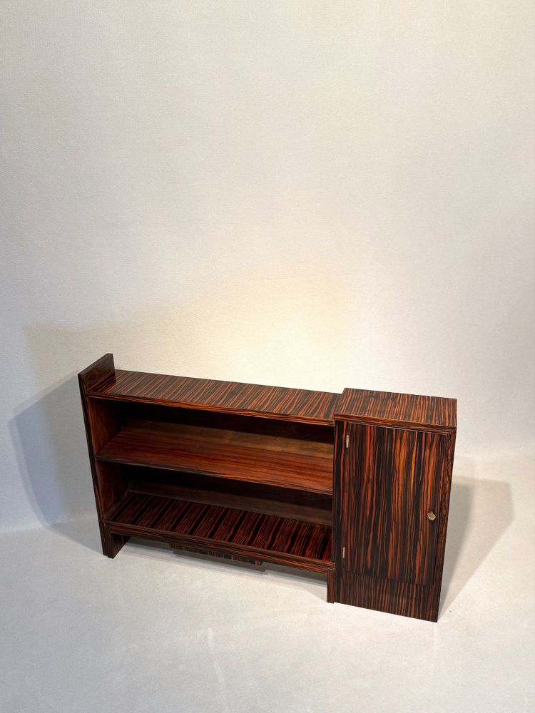 Macassar ebony Art Deco low bookcase