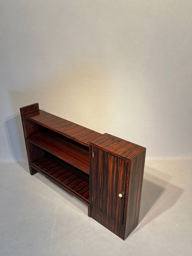 Macassar ebony Art Deco low bookcase