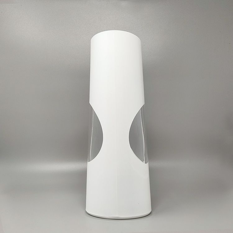 1970s Astonishing White Space Age vase by Linea Glass. Made in Italy