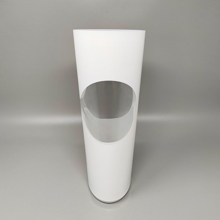 Vase blanc de l'âge de l'espace des années 1970 par Linea Glass. Fabriqué en Italie