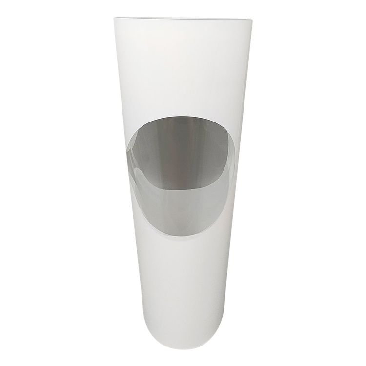 Vase blanc de l'âge de l'espace des années 1970 par Linea Glass. Fabriqué en Italie