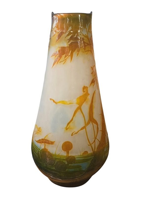 Emile Gallé Monumental Vase "Aux Libellules