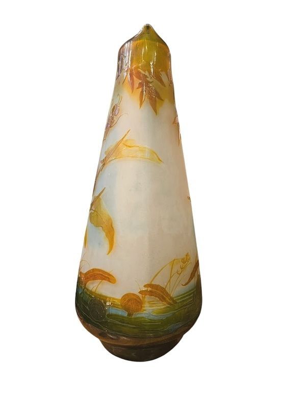 Emile Gallé Monumental Vase "Aux Libellules