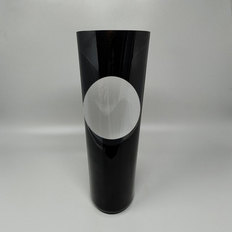 Vase noir étonnant de l'âge de l'espace des années 1970 par Linea Glass. Fabriqué en Italie