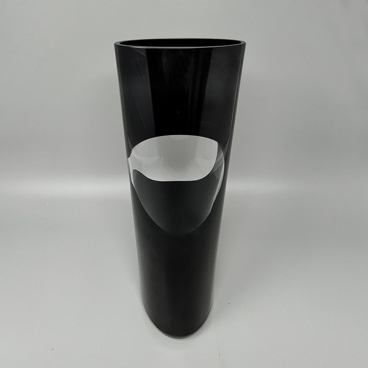 1970s Astonishing Black Space Age vase by Linea Glass. Made in Italy