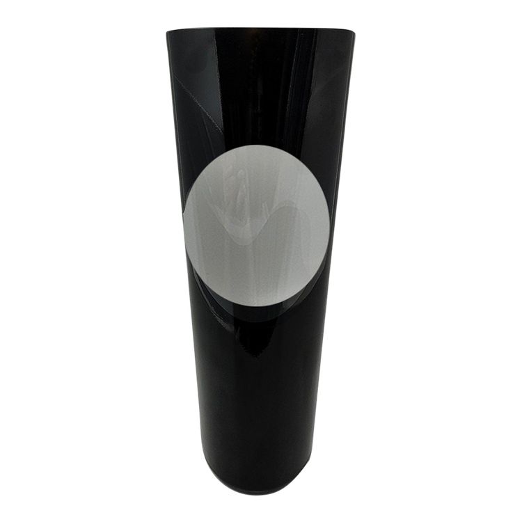 1970s Astonishing Black Space Age vase by Linea Glass. Made in Italy