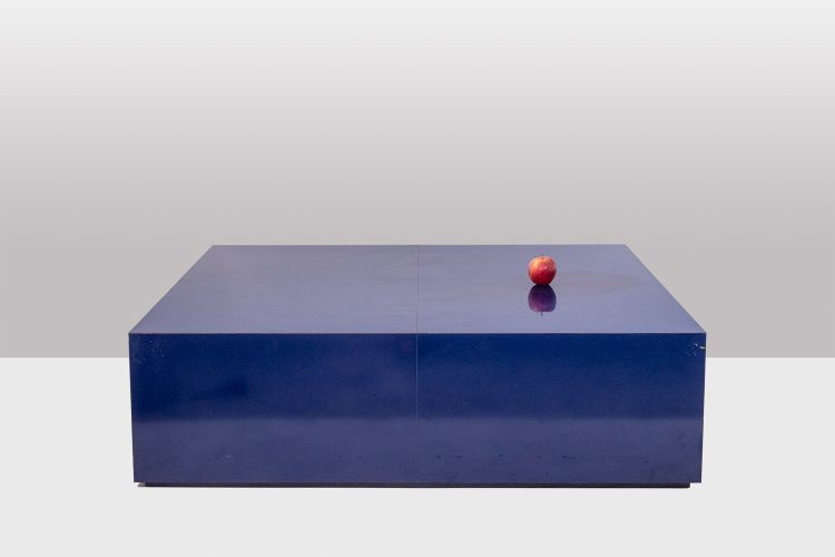 Maison Jansen. Square blue coffee table. Circa 1970. LS6179406G