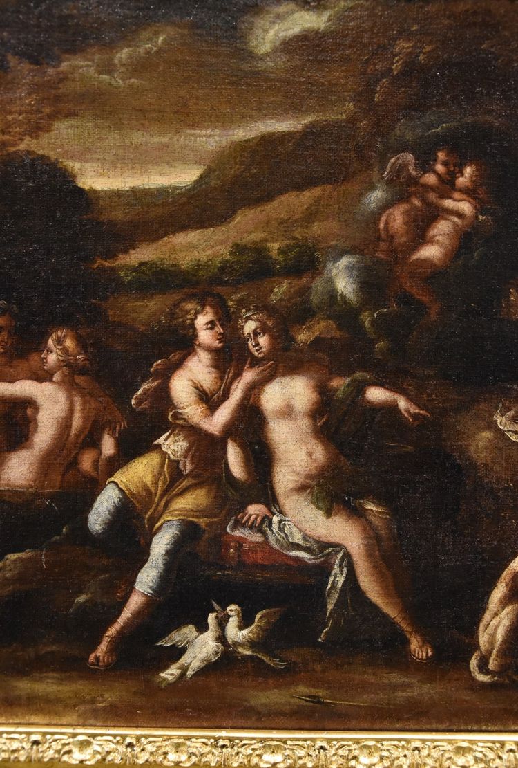 Idyll Between Venus And Adonis, Workshop Of Filippo Lauri (rome, 1623 – 1694)