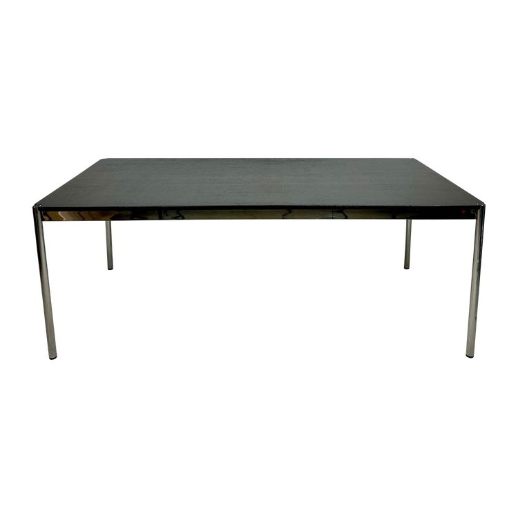 USM Haller T59 table in black laminate and chrome steel