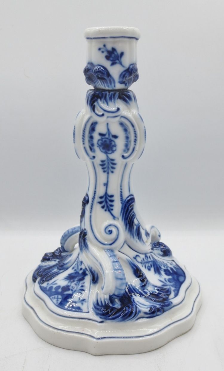 Meissen porcelain candlesticks.