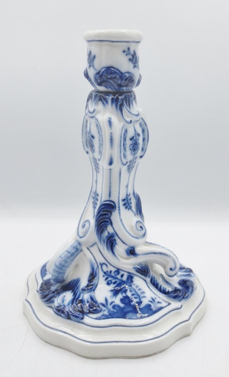 Meissen porcelain candlesticks.