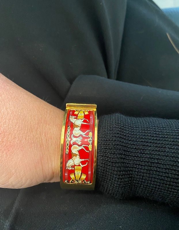 Hermès Clic Clac enamel bracelet