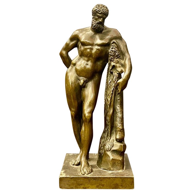 Small Bronze Edition of the Farnese Hercules, 19th Century