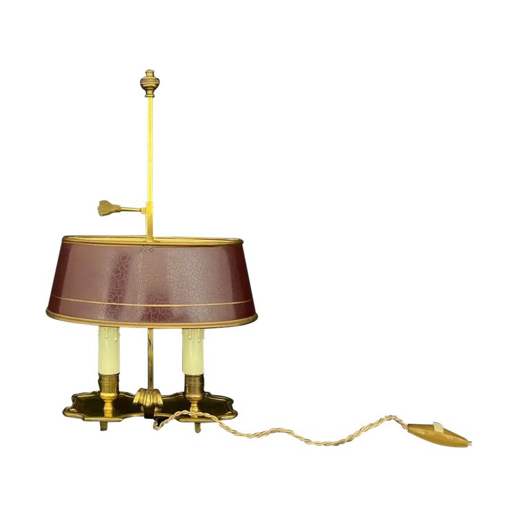 Small Bronze and Brass Bouillote Lamp, 20th Century.