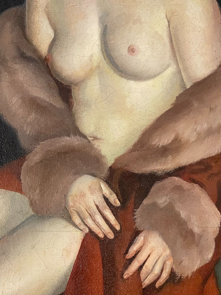 Leonid FRECHKOP (1897–1982), "Nude with a Fur Coat"