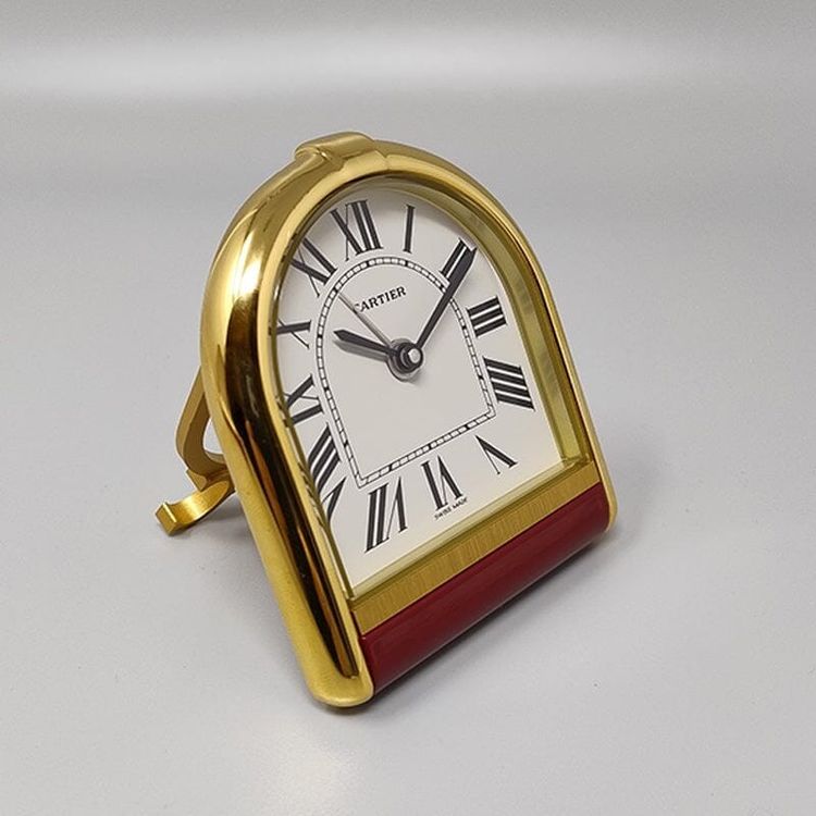 1980s Gorgeous Cartier Romane Alarm Clock Pendulette. Made in Swiss