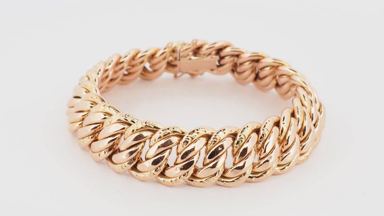 Vintage American mesh bracelet in rose gold