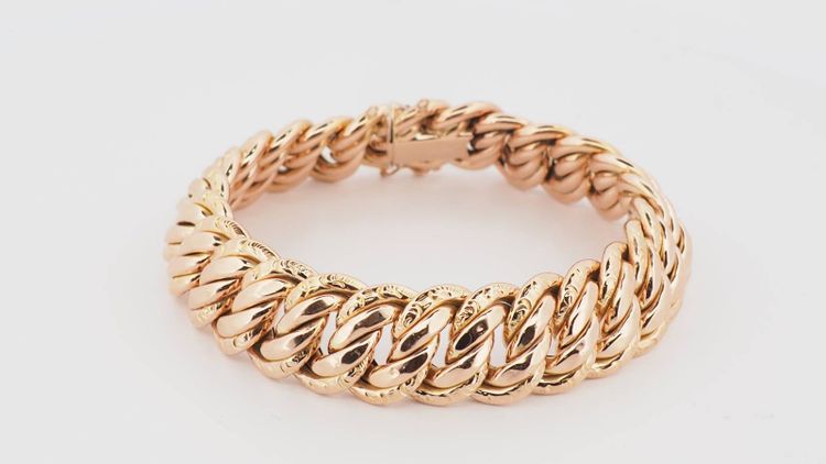 Vintage American mesh bracelet in rose gold