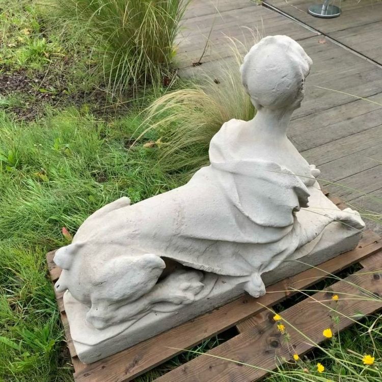 Pair of reconstituted stone Chimera statues in the style of the 19th century