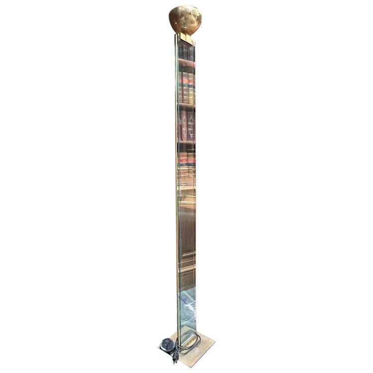 Relco Glass and Brass Floor Lamp